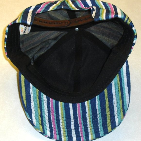 Fresh Prince of Bel Air Style Striped Mens Snapback hat Blue Pink White Green - Picture 2 of 4